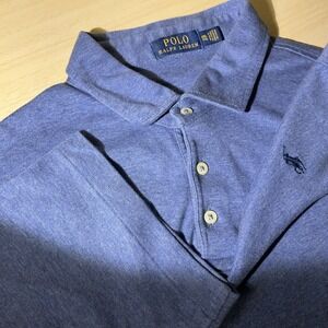 Ralph‎ Lauren Mens Polo Shirt XXL Blue Golf Soft Touch Cotton Knit Casual Preppy